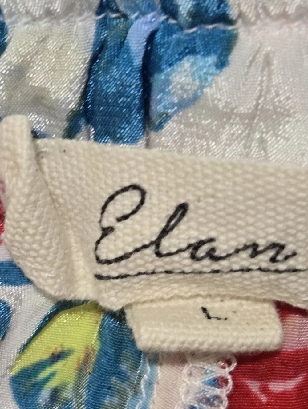 Elan Red Blue Floral Drawstring Shorts - Picture 5 of 5